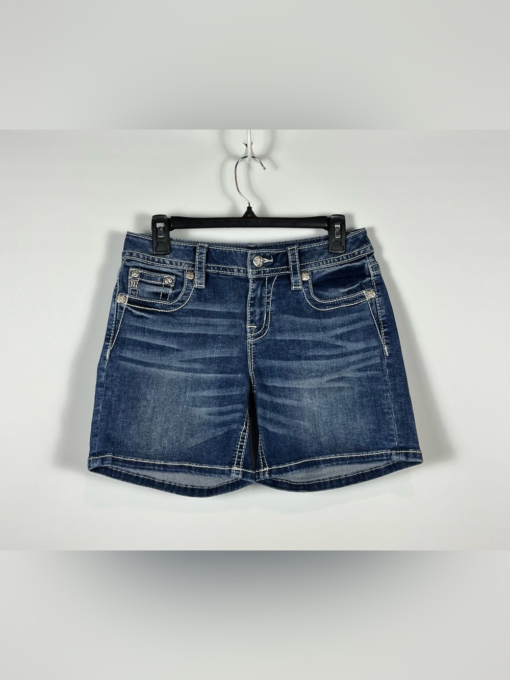 Miss Me Mid-Rise Jean Shorts Embellished Pockets Size 27